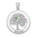 Sterling Silver/Rhodium-plated 1 Birthstone with SS Bezel Family Pendant view 2