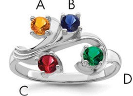 14K white gold mother ring