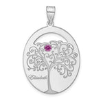 Sterling Silver/Rhod-plated 1 Birthstone with SS Bezel Family Pendant view 2