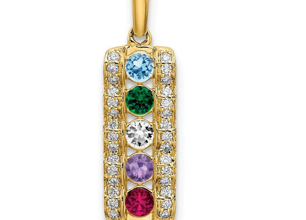 14K gold diamond family pendant, alternate view