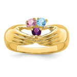 14K 3 Genuine Stone Family Ring view