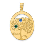 Sterling Silver/Gold-plated 2 Birthstone with SS Bezel Family Pendant view