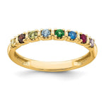 14K Yellow Gold 8 Genuine Birthstone Mother's Ring view