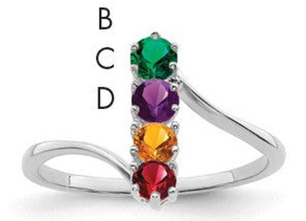 14K white gold mother ring