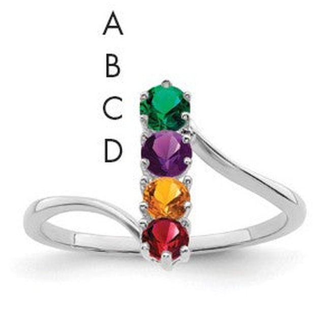 14K white gold mother ring