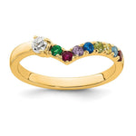 14K 8 Genuine Birthstone with Diamond Mother's Ring view
