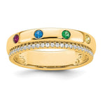 14K 4 Genuine Birthstone and Diamond Mother's Ring view