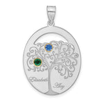 Sterling Silver/Rhod-plated 2 Birthstone with 14k Bezel Family Pendant view 2