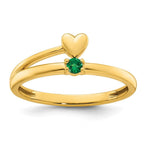 14K Heart with 1 Genuine Birthstone Mother's Ring view