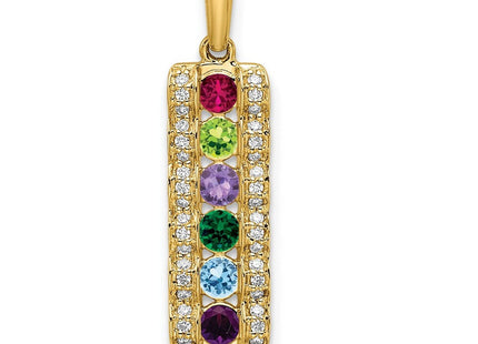 14K gold diamond family pendant, alternate view
