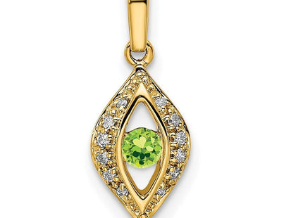 14K gold diamond family pendant, alternate view