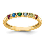 14K Yellow Gold 6 Genuine Birthstone Mother's Ring view
