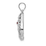 14K White Gold 1 Birthstone Tree of Life Tear Drop Pendant view