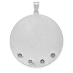 14K White Gold Circle w/4 Birth Flower and Birthstone Pendant view