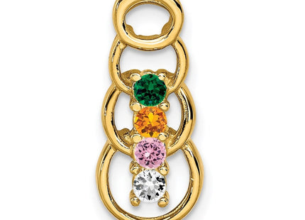 14K yellow gold family pendant, alternate view
