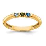 14K Yellow Gold 3 Genuine Birthstone Mother's Ring view