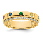 14k 7 Genuine Birthstone and Diamond Mother's Ring view 2