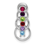 14K White Gold 6 Genuine Stone Family Pendant, 20 x 8mm view
