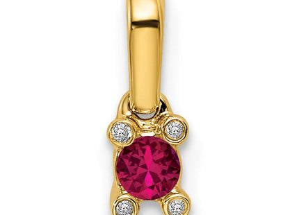 14K gold diamond family pendant, alternate view