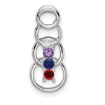 14K White Gold 3 Genuine Stone Family Pendant, 20 x 8mm view
