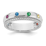 14K WG 8 Genuine Birthstone and Diamond Mother's Ring view