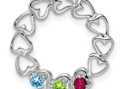14K white gold family pendant, alternate view