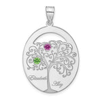 Sterling Silver/Rhod-plated 2 Birthstone with SS Bezel Family Pendant view 2