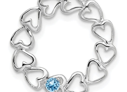 14K white gold family pendant, alternate view