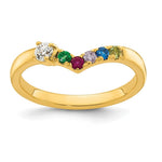 14K 5 Genuine Birthstone with Diamond Mother's Ring view