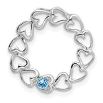 14K White Gold 1 Genuine Stone Family Pendant, 19 x 19mm view