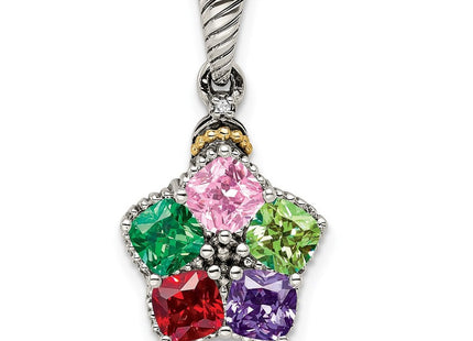 Sterling silver diamond mother pendant, alternate view