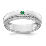 14K White Gold 1 Genuine Birthstone and Diamond Mother's Ring view