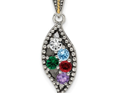 Sterling silver diamond mother pendant, alternate view