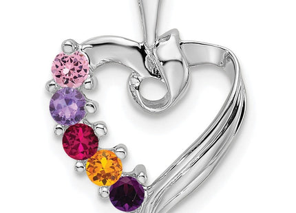 14K white gold family pendant, alternate view