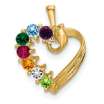 14K 7 Genuine Stone Family Pendant view