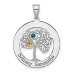 Sterling Silver/Rhod-plated 2 Birthstone with 14k Bezel Pendant view 2