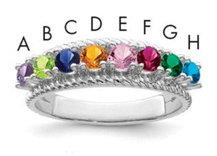 14K white gold mother ring