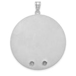 14K White Gold Circle w/2 Birth Flower and Birthstone Pendant view