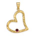 Sterling Silver/Gold-plated 1 Birthstone Heart with SS Bezel Family Pendant view