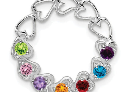 14K white gold family pendant, alternate view