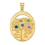 Sterling Silver/Gold-plated 5 Birthstone with SS Bezel Family Pendant view