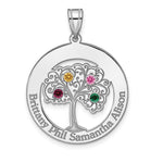 Sterling Silver/Rhodium-plated 4 Birthstone with SS Bezel Family Pendant view 2