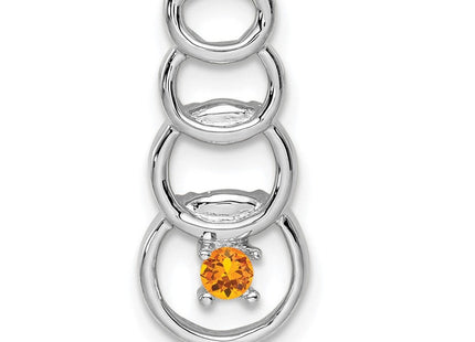 14K white gold family pendant, alternate view
