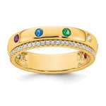 14K 8 Genuine Birthstone and Diamond Mother's Ring view
