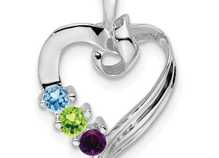 14K white gold family pendant, alternate view