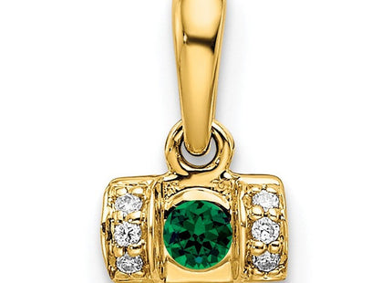14K gold diamond family pendant, alternate view