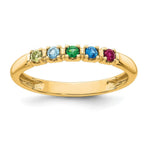 14K Yellow Gold 5 Genuine Birthstone Mother's Ring view