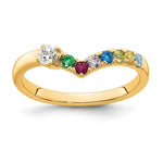 14k 7 Genuine Birthstone with Diamond Mother's Ring view 2
