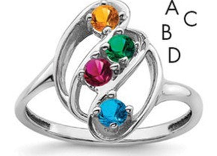 14K white gold mother ring