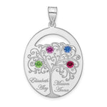 Sterling Silver/Rhod-plated 4 Birthstone with SS Bezel Family Pendant view 2